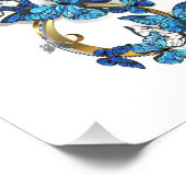 Symbool oneindigheid van Blauwe Morpho Vlinders Foto Afdruk (Hoek)