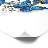 Symbool oneindigheid van Blauwe Morpho Vlinders Foto Afdruk (Hoek)