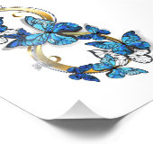 Symbool oneindigheid van Blauwe Morpho Vlinders Foto Afdruk (Hoek)
