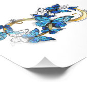 Symbool oneindigheid van blauwe Morpho vlinders Foto Afdruk (Hoek)