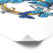 Symbool oneindigheid van blauwe Morpho vlinders Foto Afdruk (Hoek)