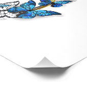 Symbool oneindigheid van blauwe Morpho vlinders Foto Afdruk (Hoek)