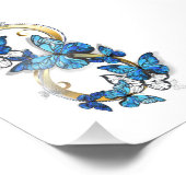 Symbool oneindigheid van blauwe Morpho vlinders Foto Afdruk (Hoek)