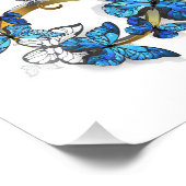 Symbool oneindigheid van blauwe Morpho vlinders Foto Afdruk (Hoek)