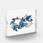 Symbool oneindigheid van Blauwe Morpho Vlinders Fotoblokken (Links)
