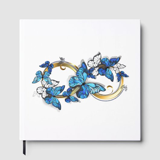 Symbool oneindigheid van Blauwe Morpho Vlinders Gastenboek (Voorkant)