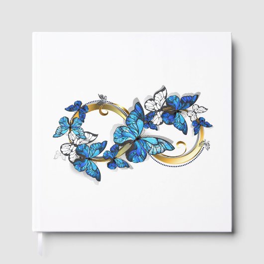Symbool oneindigheid van blauwe Morpho vlinders Gastenboek (Voorkant)