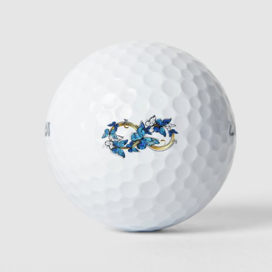 Symbool oneindigheid van Blauwe Morpho Vlinders Golfballen (Voorkant)