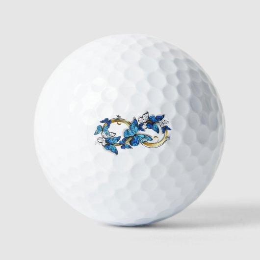 Symbool oneindigheid van blauwe Morpho vlinders Golfballen (Voorkant)