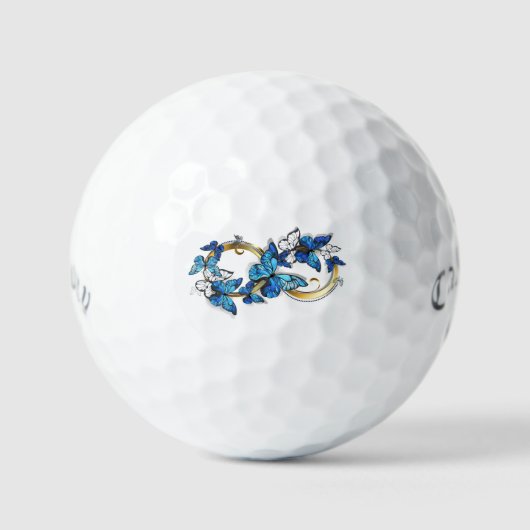 Symbool oneindigheid van Blauwe Morpho Vlinders Golfballen (Voorkant)