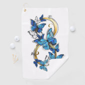 Symbool oneindigheid van blauwe Morpho vlinders Golfhanddoek (Insitu)