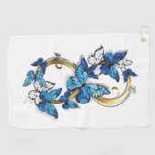 Symbool oneindigheid van blauwe Morpho vlinders Golfhanddoek (Horizontaal)