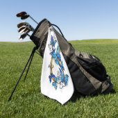 Symbool oneindigheid van blauwe Morpho vlinders Golfhanddoek (Groen)