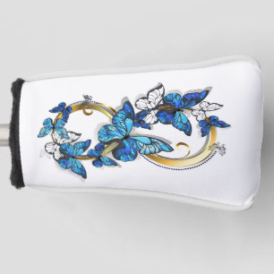 Symbool oneindigheid van blauwe Morpho vlinders Golfheadcover