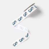Symbool oneindigheid van Blauwe Morpho Vlinders Grosgrain Lint (Achterkant)