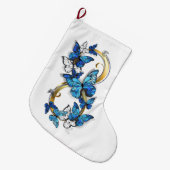 Symbool oneindigheid van Blauwe Morpho Vlinders Grote Kerstsok (Voorkant (Hangend))