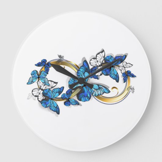 Symbool oneindigheid van Blauwe Morpho Vlinders Grote Klok (Voorkant)