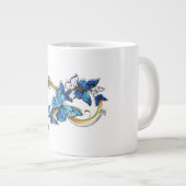 Symbool oneindigheid van blauwe Morpho vlinders Grote Koffiekop (Voorkant rechts)