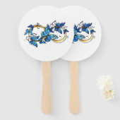 Symbool oneindigheid van blauwe Morpho vlinders Handwaaier (Voorkant en achterkant)