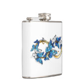 Symbool oneindigheid van Blauwe Morpho Vlinders Heupfles (Rechts)