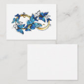 Symbool oneindigheid van Blauwe Morpho Vlinders Informatiekaartje (Voorkant / Achterkant)