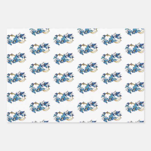 Symbool oneindigheid van blauwe Morpho vlinders Inpakpapier Vel (Voorkant)