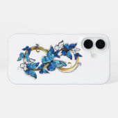 Symbool oneindigheid van Blauwe Morpho Vlinders iPhone 16 Hoesje (Achterkant horizontaal)
