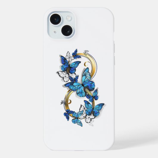 Symbool oneindigheid van blauwe Morpho vlinders iPhone Hoesje (Achterkant)