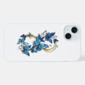 Symbool oneindigheid van blauwe Morpho vlinders iPhone Hoesje (Achterkant horizontaal)