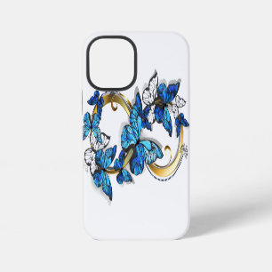 Symbool oneindigheid van blauwe Morpho vlinders iPhone 12 Mini Hoesje