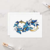 Symbool oneindigheid van blauwe Morpho vlinders Kaart (Voorkant / Achterkant in situ)