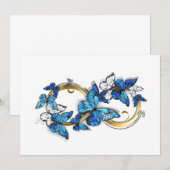 Symbool oneindigheid van blauwe Morpho vlinders Kaart (Voorkant / Achterkant)