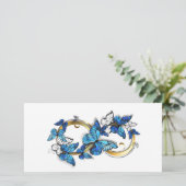 Symbool oneindigheid van Blauwe Morpho Vlinders Kaart (Staand voorkant)