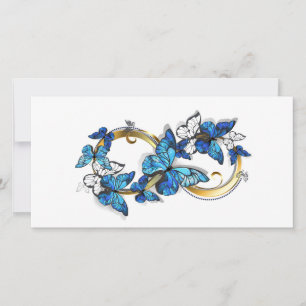Symbool oneindigheid van Blauwe Morpho Vlinders Kaart