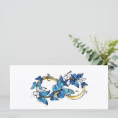 Symbool oneindigheid van Blauwe Morpho Vlinders Kaart (Staand voorkant)