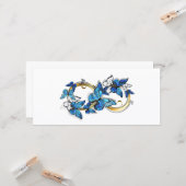 Symbool oneindigheid van Blauwe Morpho Vlinders Kaart (Voorkant / Achterkant in situ)