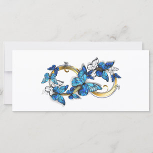 Symbool oneindigheid van Blauwe Morpho Vlinders Kaart