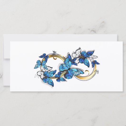 Symbool oneindigheid van Blauwe Morpho Vlinders Kaart (Voorkant)