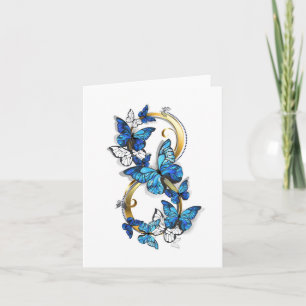 Symbool oneindigheid van Blauwe Morpho Vlinders Kaart