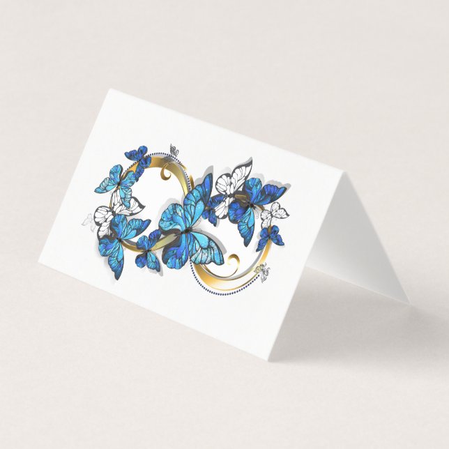 Symbool oneindigheid van Blauwe Morpho Vlinders Kaart (Voorkant)