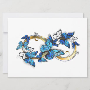 Symbool oneindigheid van Blauwe Morpho Vlinders Kaart