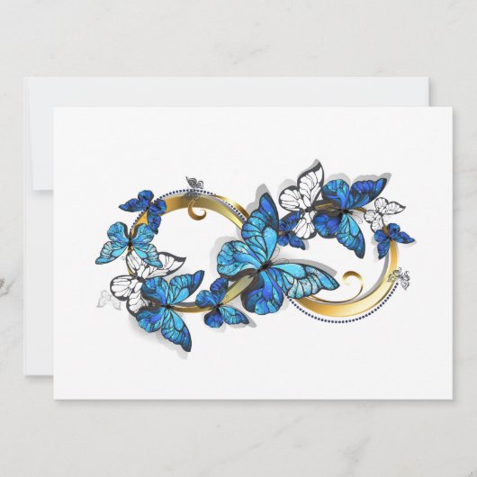 Symbool oneindigheid van Blauwe Morpho Vlinders Kaart (Voorkant)