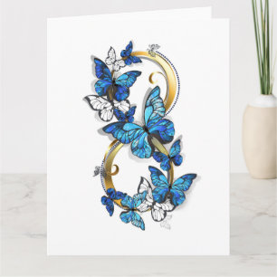 Symbool oneindigheid van Blauwe Morpho Vlinders Kaart
