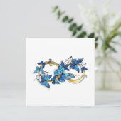 Symbool oneindigheid van blauwe Morpho vlinders Kaart (Staand voorkant)