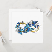Symbool oneindigheid van blauwe Morpho vlinders Kaart (Voorkant / Achterkant in situ)