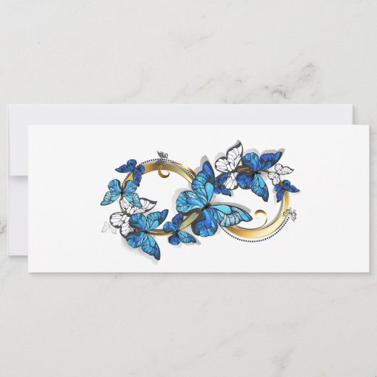 Symbool oneindigheid van blauwe Morpho vlinders Kaart (Voorkant)