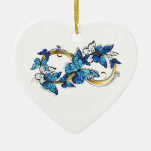 Symbool oneindigheid van blauwe Morpho vlinders Keramisch Ornament