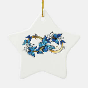 Symbool oneindigheid van blauwe Morpho vlinders Keramisch Ornament