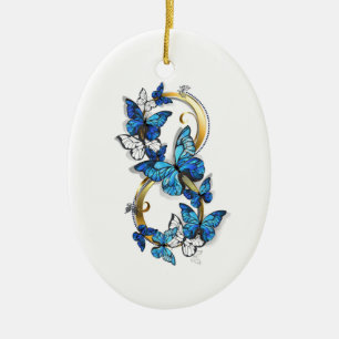 Symbool oneindigheid van blauwe Morpho vlinders Keramisch Ornament