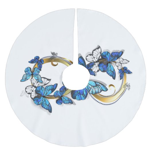 Symbool oneindigheid van blauwe Morpho vlinders Kerstboom Rok (Voorkant)